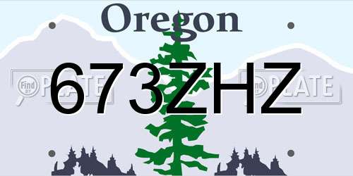 673ZHZ Oregon License Plate