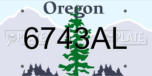 6743AL Oregon License Plate