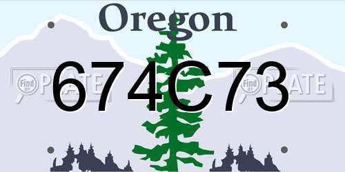 674C73 Oregon License Plate