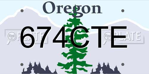 674CTE Oregon License Plate