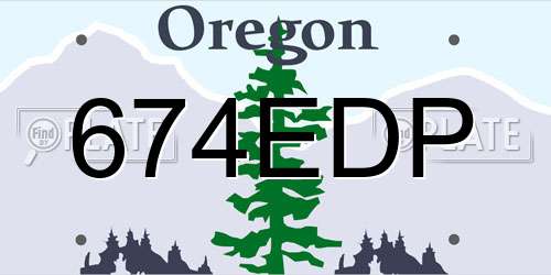 674EDP Oregon License Plate