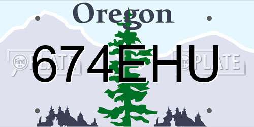 674EHU Oregon License Plate