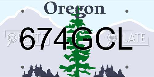 674GCL Oregon License Plate