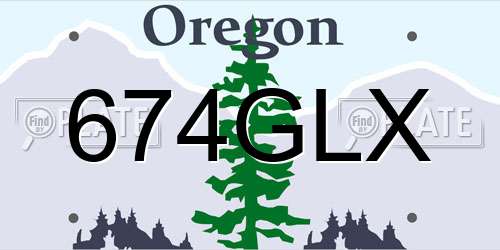 674GLX Oregon License Plate