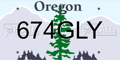 674GLY Oregon License Plate