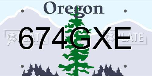 674GXE Oregon License Plate