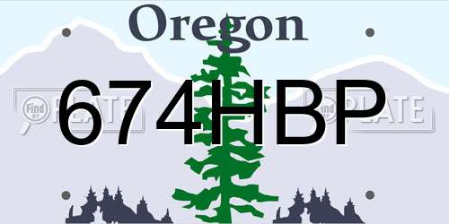 674HBP Oregon License Plate
