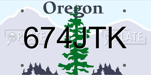 674JTK Oregon License Plate