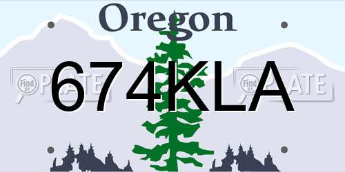 674KLA Oregon License Plate