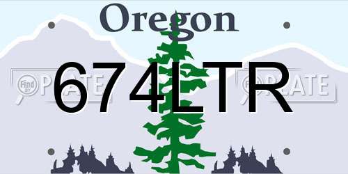 674LTR Oregon License Plate