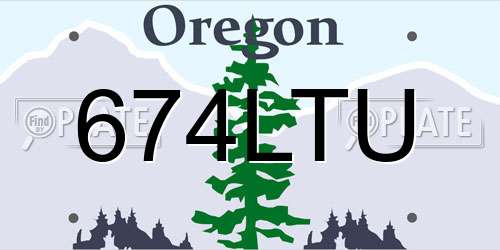 674LTU Oregon License Plate