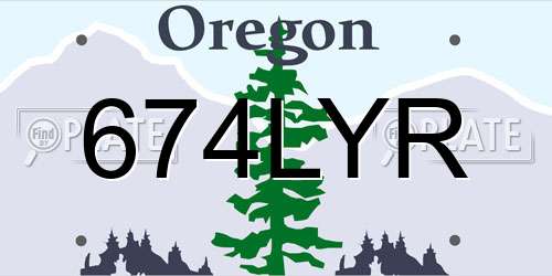 674LYR Oregon License Plate