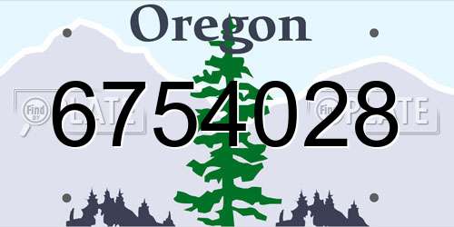 6754028 Oregon License Plate