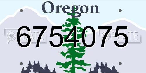 6754075 Oregon License Plate