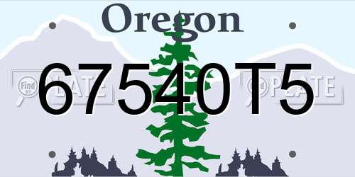 67540T5 Oregon License Plate
