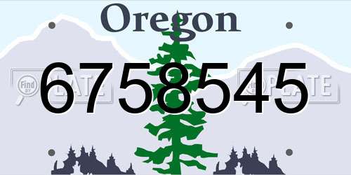6758545 Oregon License Plate