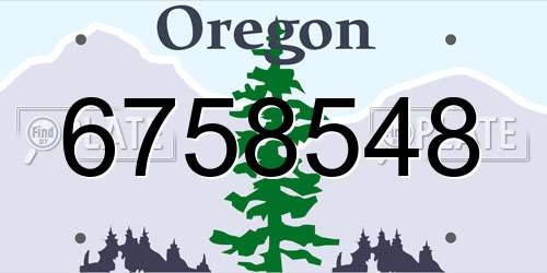 6758548 Oregon License Plate