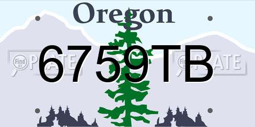6759TB Oregon License Plate