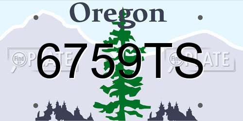 6759TS Oregon License Plate