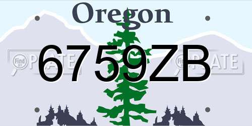 6759ZB Oregon License Plate