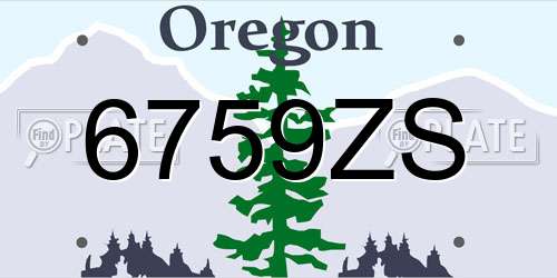 6759ZS Oregon License Plate