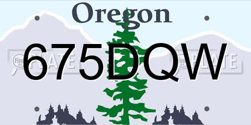 675DQW Oregon License Plate
