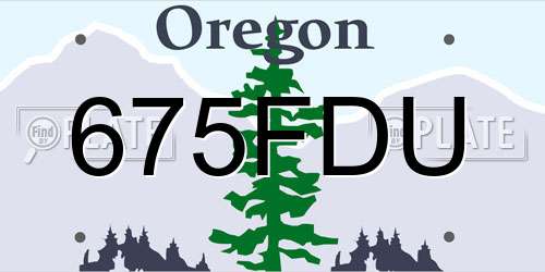 675FDU Oregon License Plate