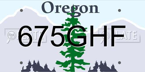 675GHF Oregon License Plate