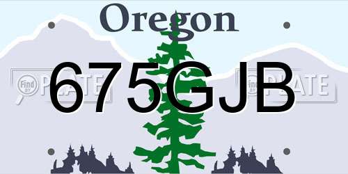 675GJB Oregon License Plate