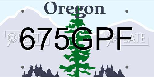 675GPF Oregon License Plate