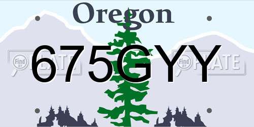 675GYY Oregon License Plate