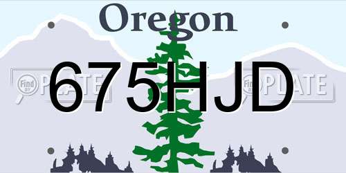 675HJD Oregon License Plate