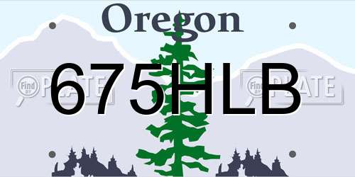 675HLB Oregon License Plate