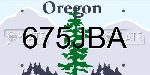 675JBA Oregon License Plate
