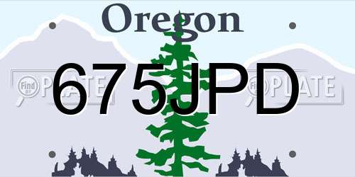 675JPD Oregon License Plate