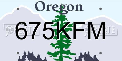675KFM Oregon License Plate