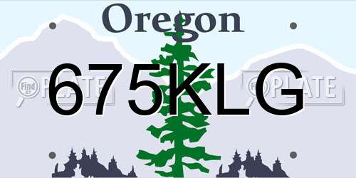 675KLG Oregon License Plate