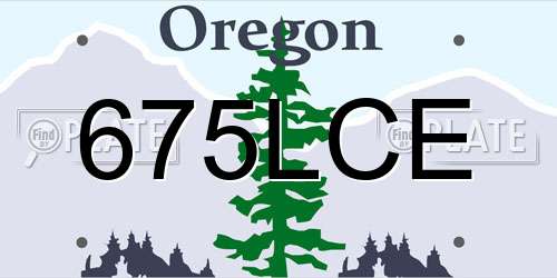675LCE Oregon License Plate