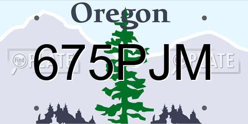 675PJM Oregon License Plate