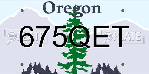 675QET Oregon License Plate