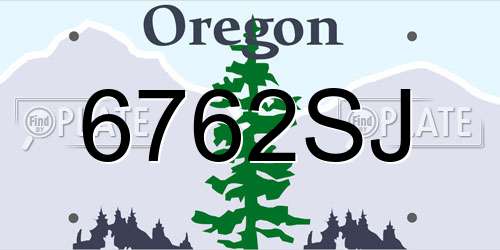 6762SJ Oregon License Plate