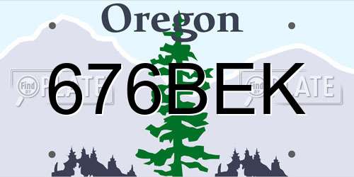 676BEK Oregon License Plate