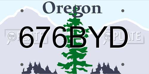 676BYD Oregon License Plate