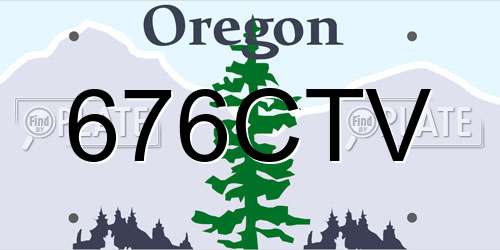 676CTV Oregon License Plate