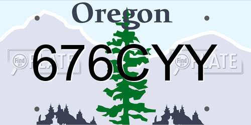 676CYY Oregon License Plate