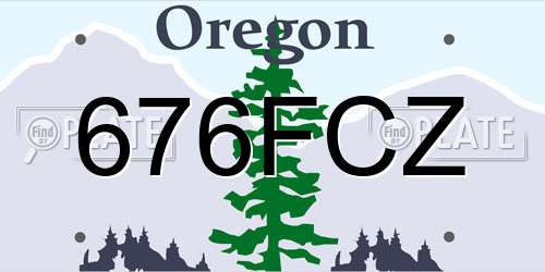 676FCZ Oregon License Plate