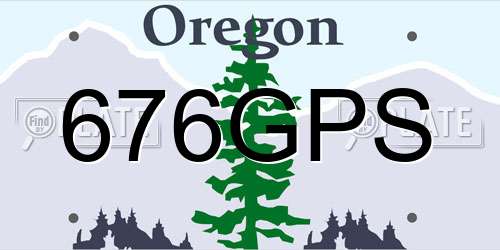 676GPS Oregon License Plate