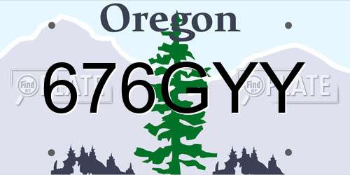676GYY Oregon License Plate