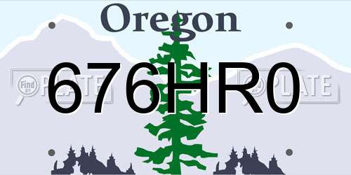 676HR0 Oregon License Plate