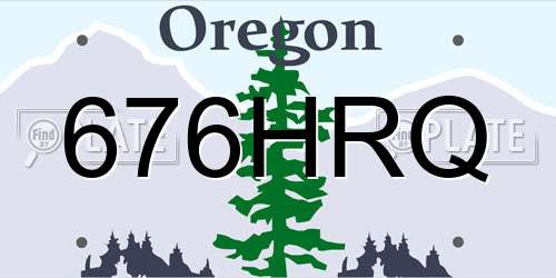 676HRQ Oregon License Plate
